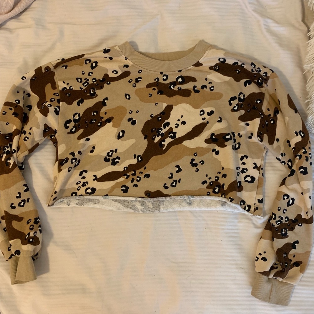 Printed crop sweatshirt